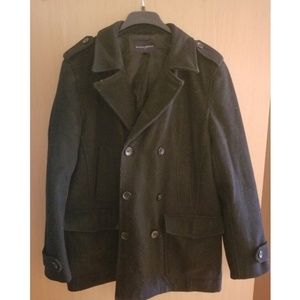 Banana Republic Black Wool Peacoat - Medium